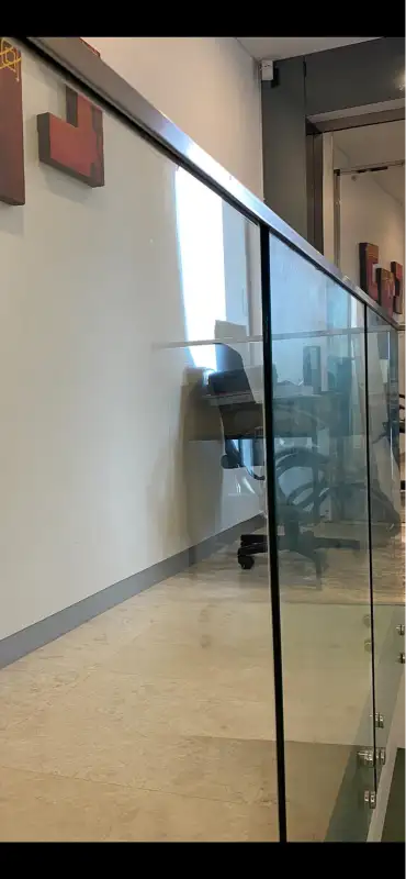 internal glass balustrade before and after